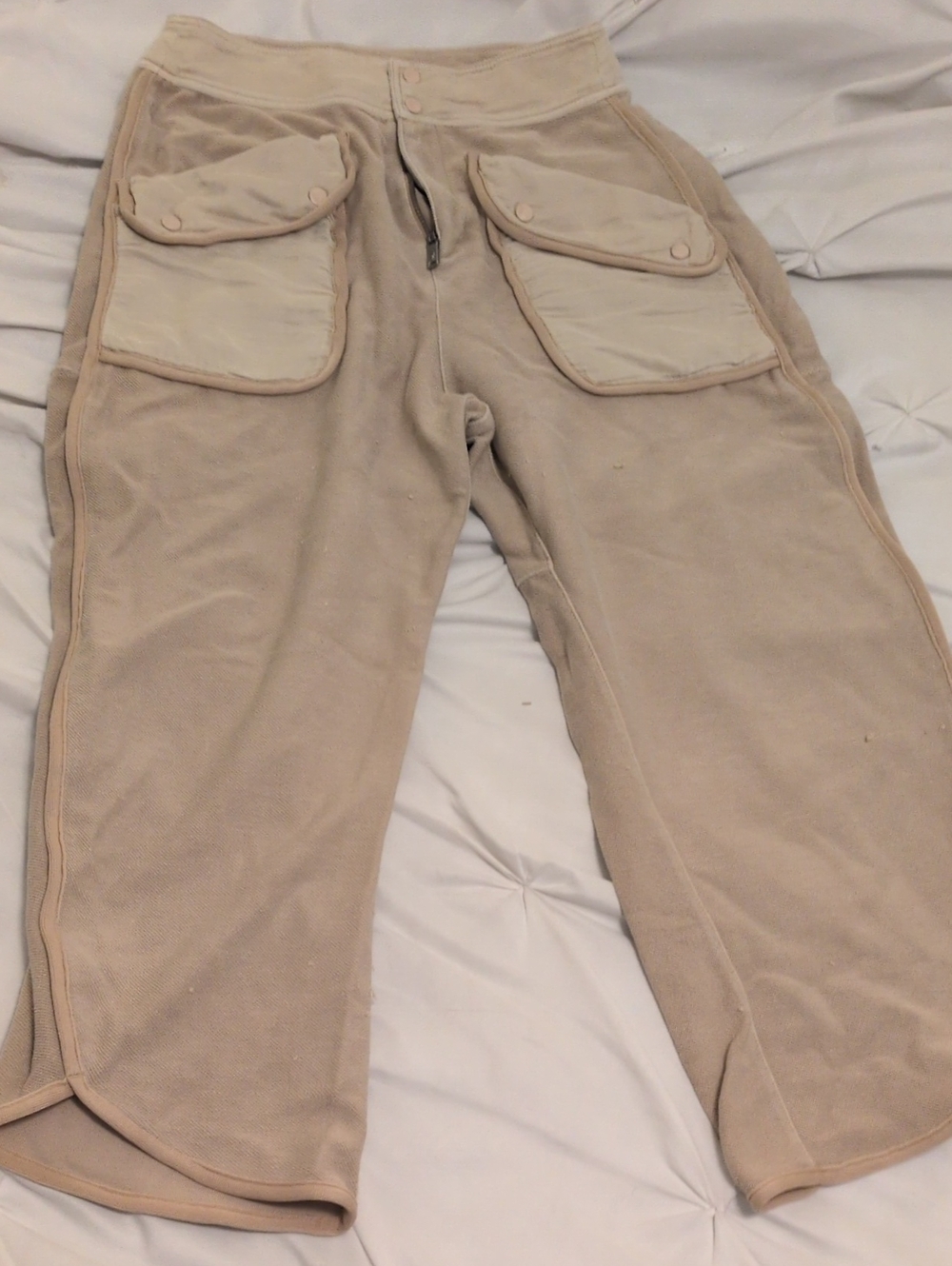 Beige Women's Cargo Sweatpants - Neutral Casual Wear